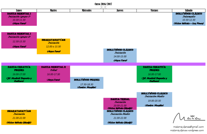 horarios-nov2016-danza-maia-2016-2017